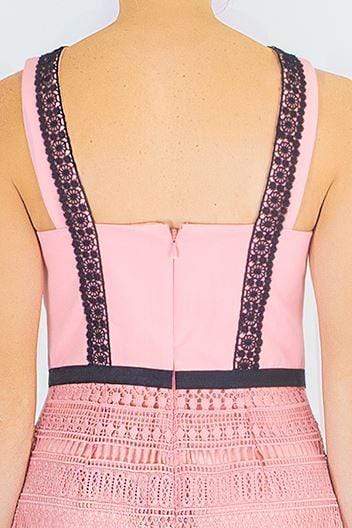 Elegant Pink Lace Sleeveless Short Dress for Stylish Events – Quality  Brands Outlet
