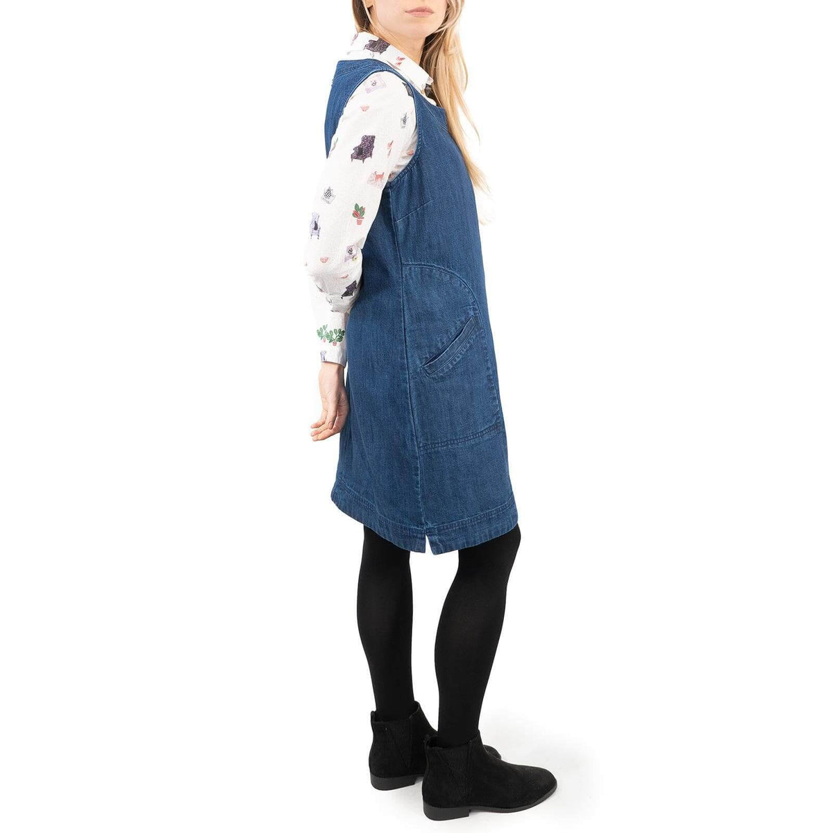 White Stuff Blue Denim Pinafore Short Dress