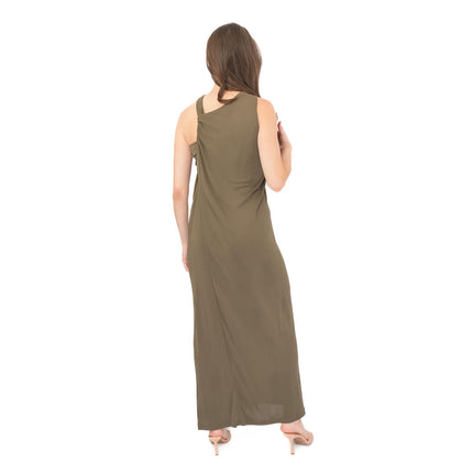 Reiss Eliza Mocha Brown Halter Neck Midi Dress-Quality Brands Outlet-