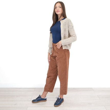 Next Cord Barrel Trousers Tan Brown - Quality Brands Outlet