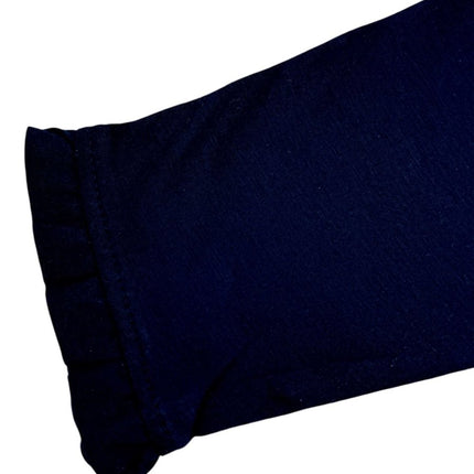 Boden Navy Supersoft Frill Henley Top Cotton Modal Slim Fit-Quality Brands Outlet-