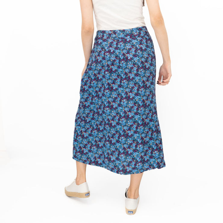 White Stuff Purple Floral Longer Length Midi Skirt - Quality Brands Outlet