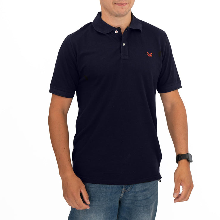 Crew Clothing Company Lightweight Polo Shirt Navy