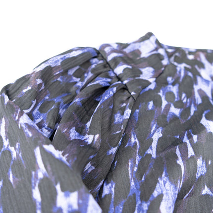 Vero Moda Black Purple Leopard Print 3/4 Sleeve Tops-Quality Brands Outlet-