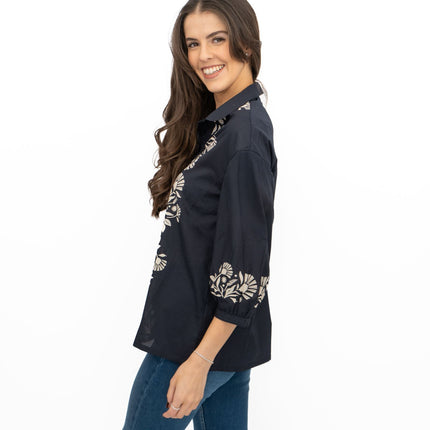 Seasalt Womens Navy Swan Creek Blouse-Quality Brands Outlet-