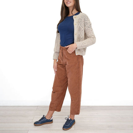 Next Cord Barrel Trousers Tan Brown - Quality Brands Outlet