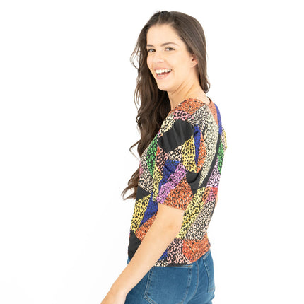Oasis Short Sleeve V-Neck Summer Multi Colour Tops-Quality Brands Outlet-