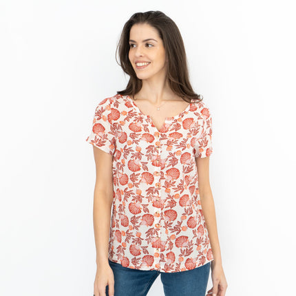Seasalt Womens Spring Window Top Scallop Floral Chalk-Quality Brands Outlet-