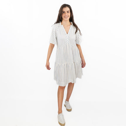 White Stuff Sophia Eco Vero Stripe Dress-Quality Brands Outlet-