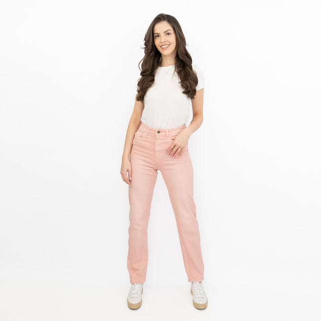 M&S Full Length Straight Leg Light Pink Denim Trousers-Quality Brands Outlet-