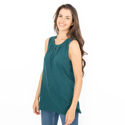 Seasalt Bright Beach Green Keyhole Summer Vest Sleeveless Tops-Quality Brands Outlet-