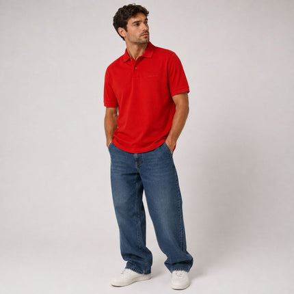 Mens Polos Short Sleeve Premium Brand Red Tops-Quality Brands Outlet-