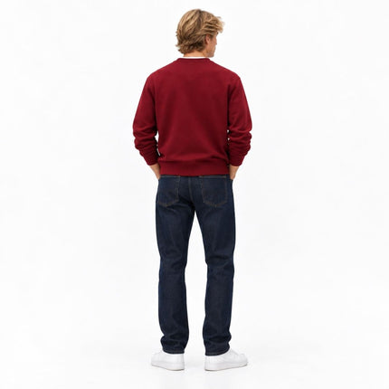 Mens Sweatshirts Terry Crew Neck Tops – Red-Quality Brands Outlet-