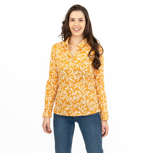 Seasalt Womens Larissa Shirt Yellow Leaves-Quality Brands Outlet-
