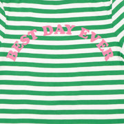 Mini Boden Girls Green Stripe Cotton Jersey Long Sleeve Tops