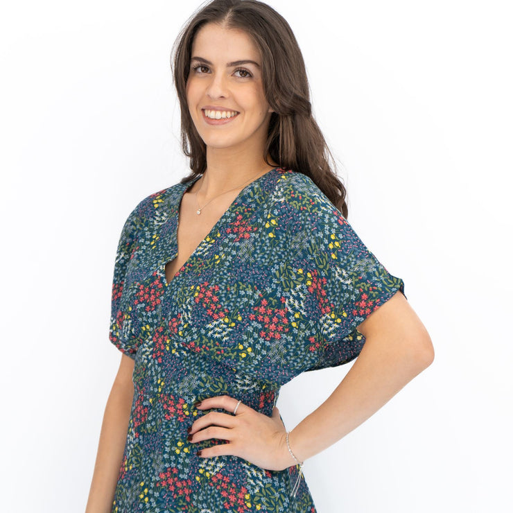 Seasalt Wilsey Empire Line Dress Teal Green - Quality Brands Outlet