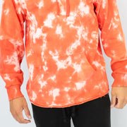 True Religion Mens Orange Tie Dye Pullover Hoodie Long Sleeve Tops - Quality Brands Outlet