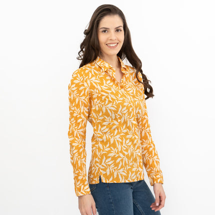 Seasalt Womens Larissa Shirt Yellow Leaves-Quality Brands Outlet-