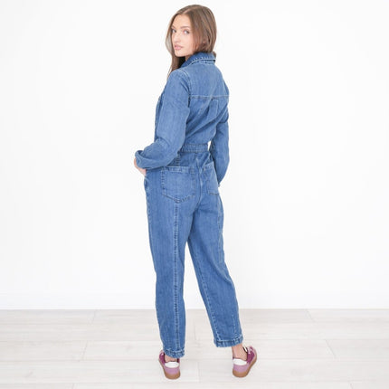M&S Denim Blue Utility Jumpsuits-Quality Brands Outlet-