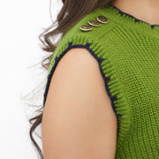 M&S Scalloped Crew Neck Button Detail Vest Tank Top - Quality Brands Outlet