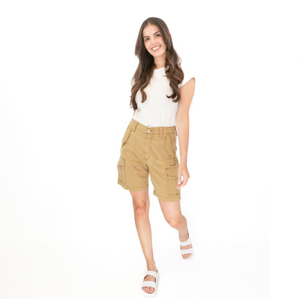 M&S Cargo Shorts Classic Cotton Lyocell Tan Easy Wear - Quality Brands Outlet