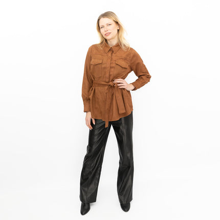 New Look Womens Suedette Shacket Rust Brown - Quality Brands Outlet