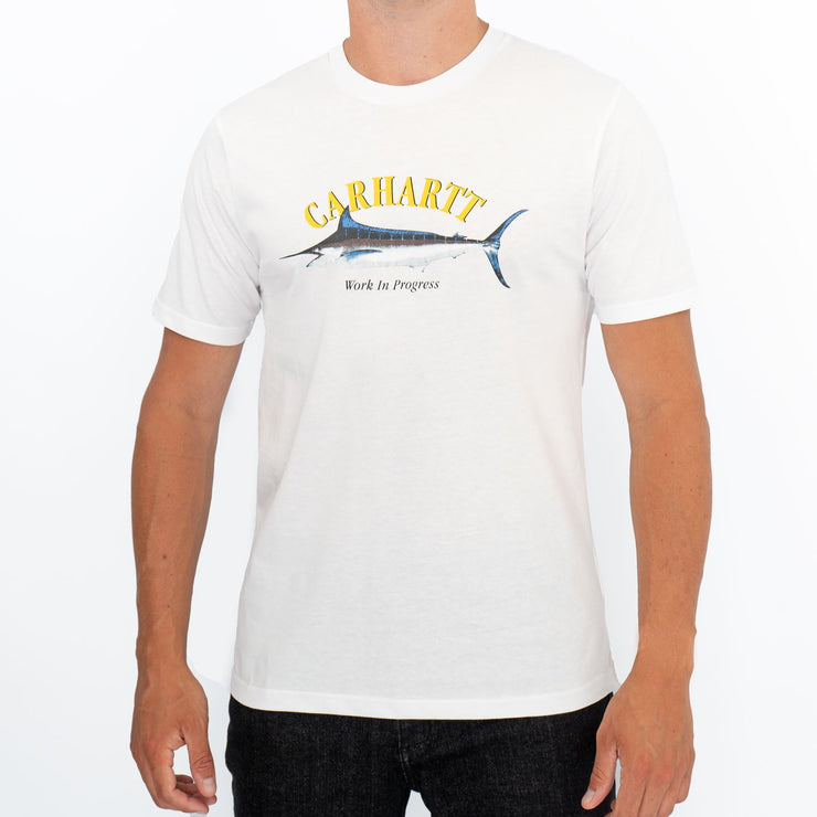 Carhartt WIP Mens Marlin White Cotton T-shirt