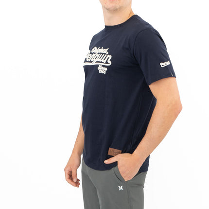 Original Penguin T-shirt Short Sleeve Embroidered Navy blue-Quality Brands Outlet-