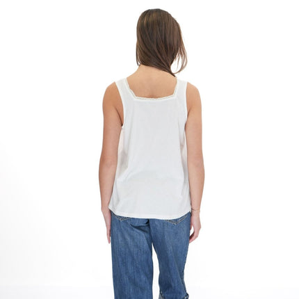Weird Fish White Chelle Square Neck Jersey Vest Top - Quality Brands Outlet