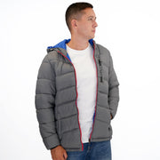 Nautica Mens Performance N83 Hooded Puffer Jacket Grey