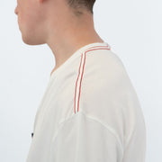 True Religion Men White V-Neck T-Shirt Graphic Logo Print Short Sleeve Jersey Tops