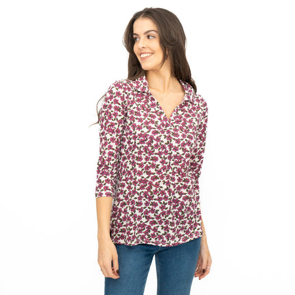 Seasalt Pink Wavecrest Blouse 3/4 Sleeve Tops-Quality Brands Outlet-