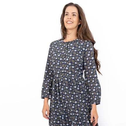 Seasalt Navy Leaves Charbon Midi Dress-Quality Brands Outlet-
