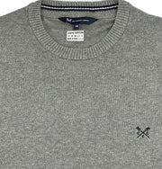 Crew Clothing Mens Knitted Jumper Long Sleeve Grey - Quality Brands Outlet