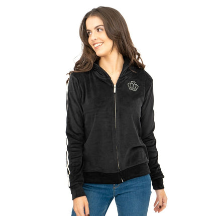 Lipsy Girl Teen Sequin Full Zip Black Velour Hoodies - Quality Brands Outlet