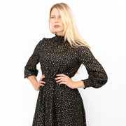 TED BAKER Elsiie Black Gold Star Midi Dress - Quality Brands Outlet