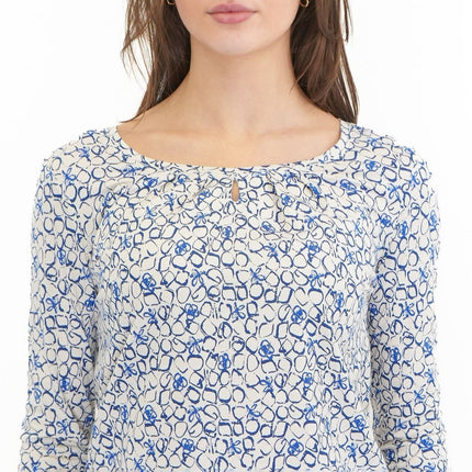 Seasalt Appletree 3/4 Sleeve Top Print Scoop Neck Relaxed Bamboo - Quality Brands Outlet