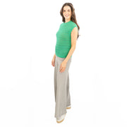 M&S Green Cotton Rich Striped Crochet Top - Quality Brands Outlet
