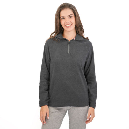 Trespass Half Zip Microfleece Fleece Jackets Charcoal Grey-Quality Brands Outlet-