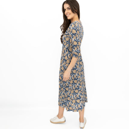 Seasalt Blue Chapelle Dress in Woodland Garlic Marine - Quality Brands Outlet