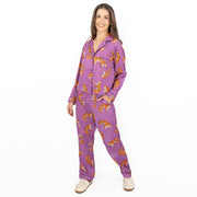 Pretty Little Thing Purple Tiger Print Long Sleeve Pyjama Set for Women Relaxed Fit Christmas PJs - Quality Brands Outlet