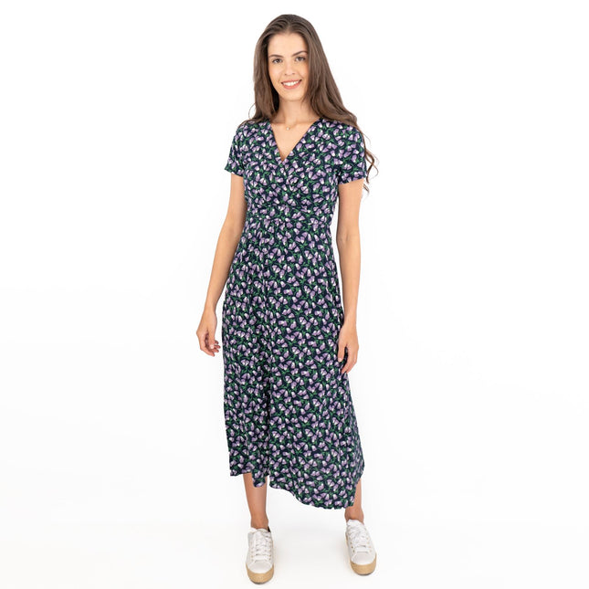 Seasalt Navy Floral Chapelle Jersey Midi Dress-Quality Brands Outlet-