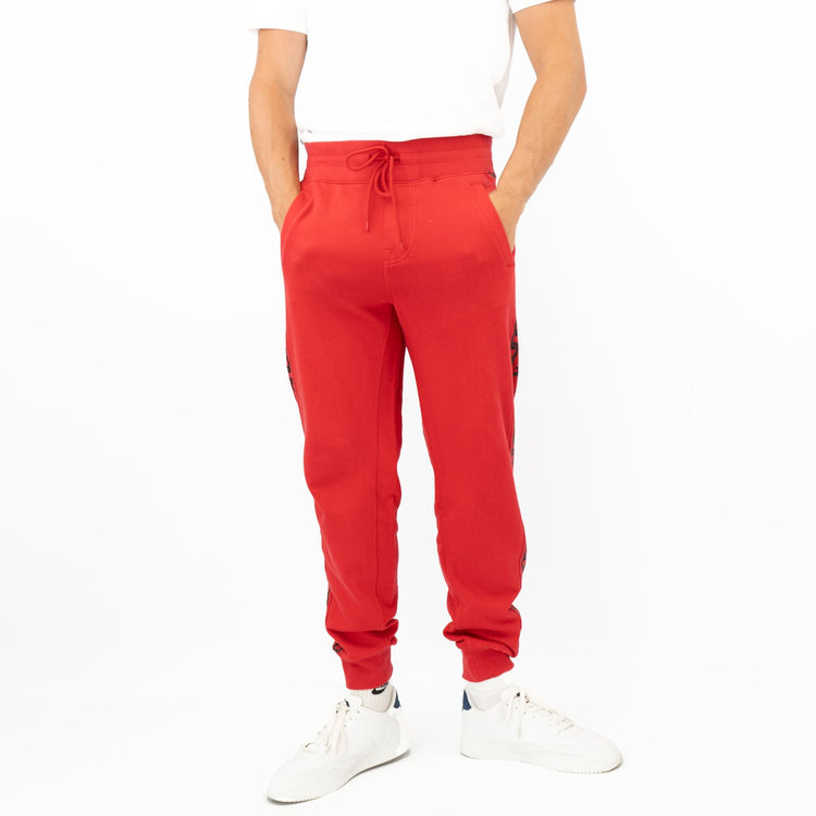 True Religion Mens Red Chain Detail Jogger Sweatpants Quality Brands Outlet