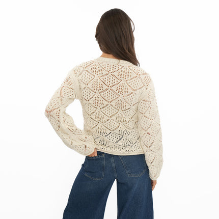 M&S Cotton Blend Diamond Stitch Jumper - Quality Brands Outlet