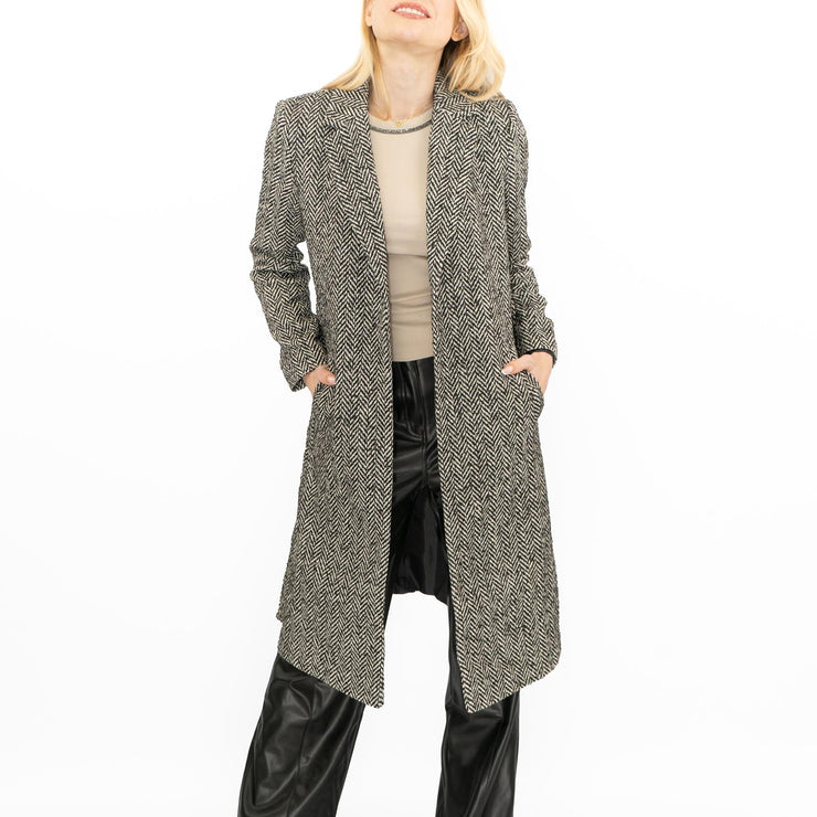 Womens Twill Herringbone Coat