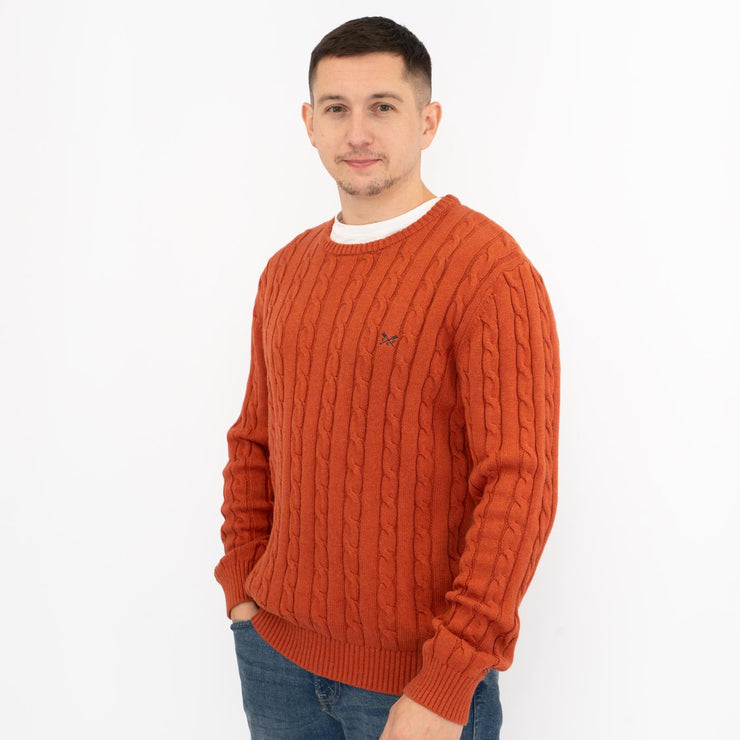 Crew Clothing Mens Oarsmen Midweight Cable Knit Jumper - Quality Brands Outlet