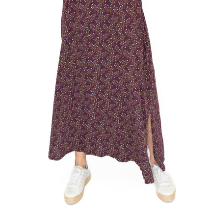 Seasalt Maggie Maxi Dress Purple Floral Cotton 3/4 Sleeve - Quality Brands Outlet