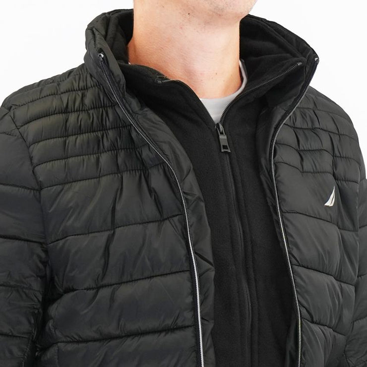 Nautica Performance Double Zip Puffer Jacket Black - Quality Brands Outlet