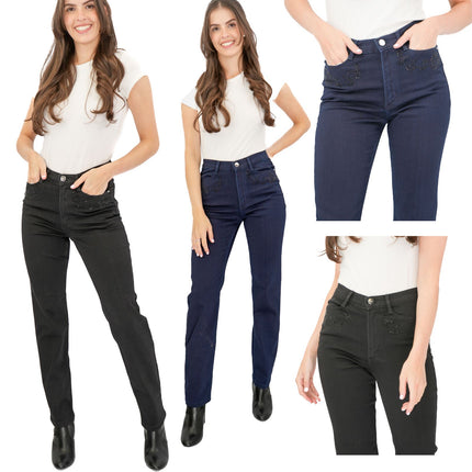 M&S Per Una High Waisted Sparkle Jeans Indigo