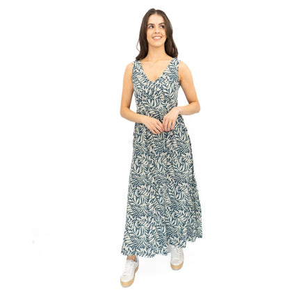 Seasalt Blue Polmanter Floral Maxi Dress Dune Fronds Pool-Quality Brands Outlet-
